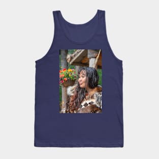 USA. Alaska. Chena Village. Portrait of a Girl. Tank Top